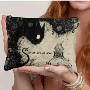 Alice In Wonderland We're All Mad Here Makeup Card Tarot Bag NWT